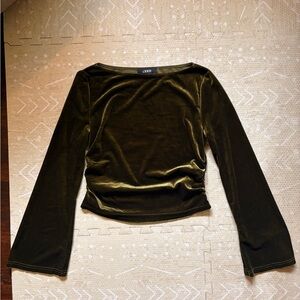 Cider Deep Olive Velvet Long Sleeve Tee